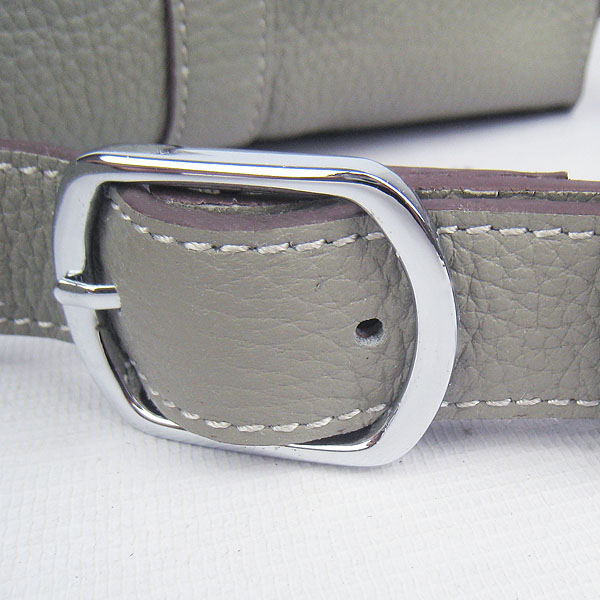 7A Hermes Togo Leather Messenger Bag Grey h2811 Replica